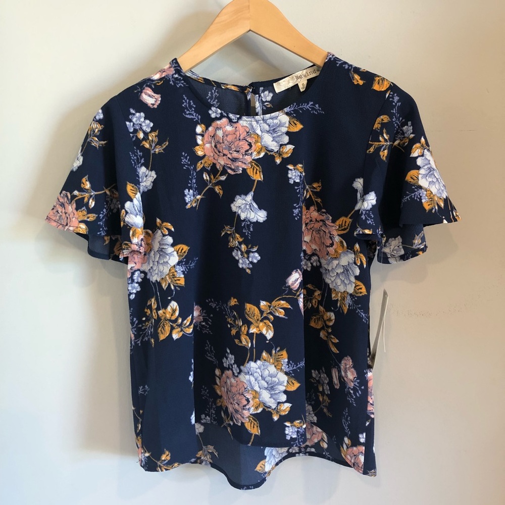 Floral navy shirt